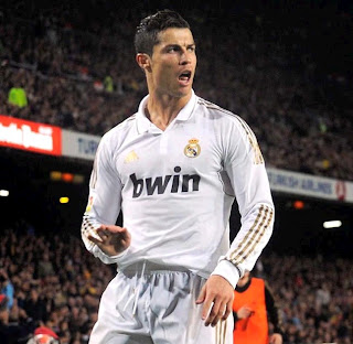Cristiano after scoring at Camp Nou