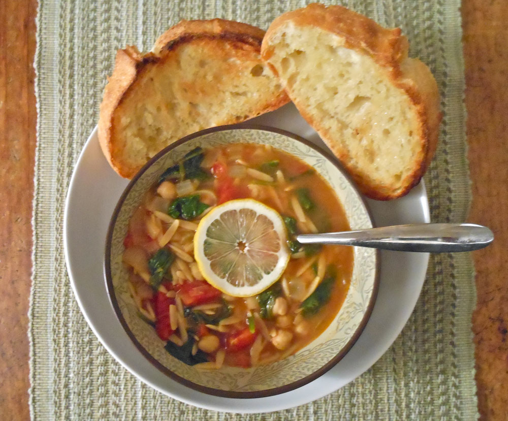 The Odd Couple Eats: Recipe - Spicy Chickpea Soup with Orzo and Lemon