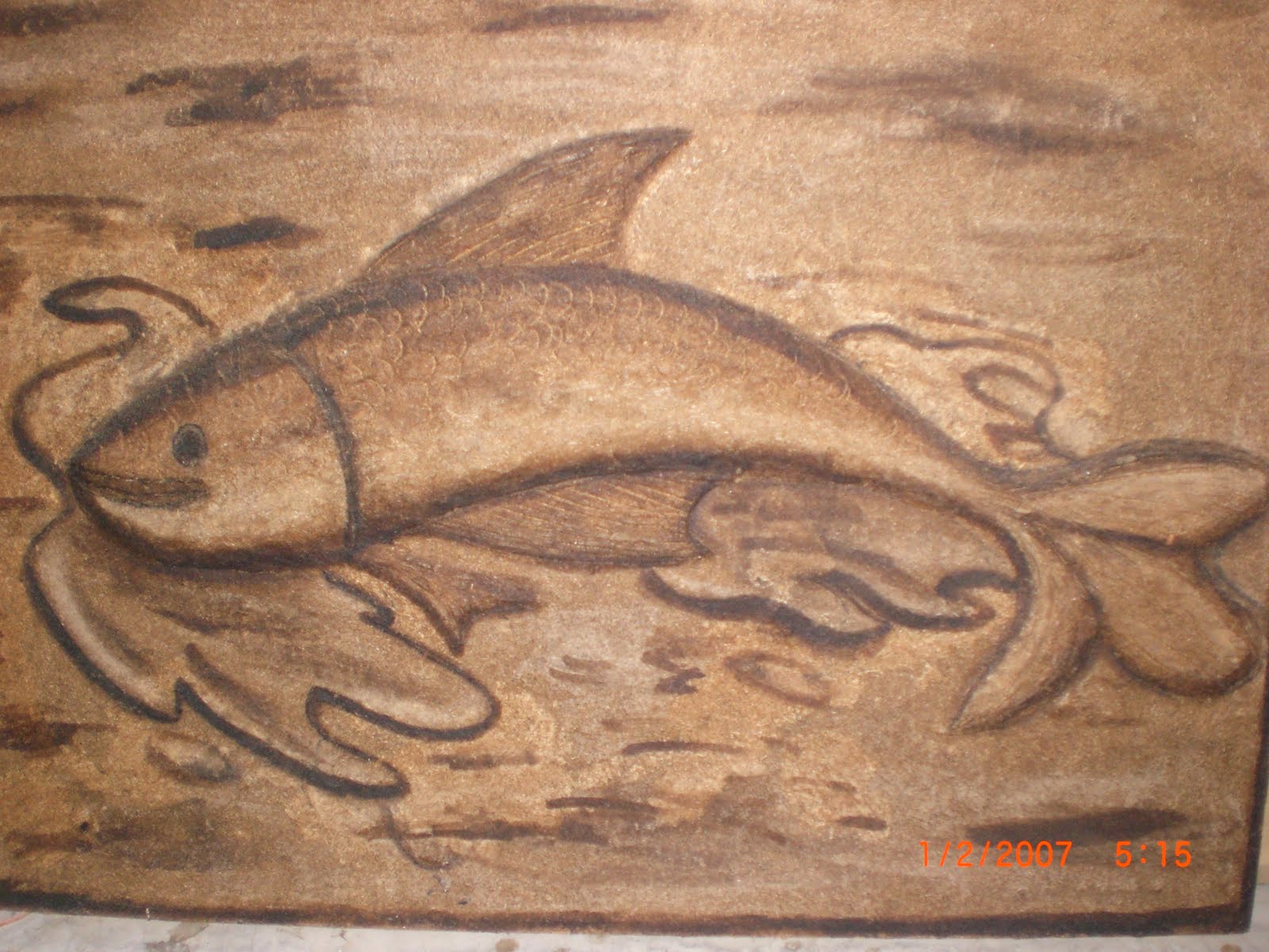 lukisan dari pelapah pisang(by istana pasir handycraft)