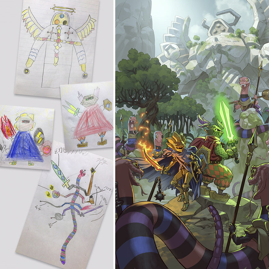 Amazing Father Turns His Son’s Drawings Into Anime Cartoon, And The Result Is Spectacular Amazing Father Turns His Son’s Drawings Into Anime Cartoon, And The Result Is Spectacular