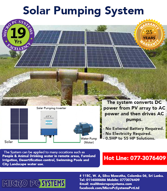 Solar Electric Water Pumps In Sri Lanka. Solar Power in Sri Lanka
