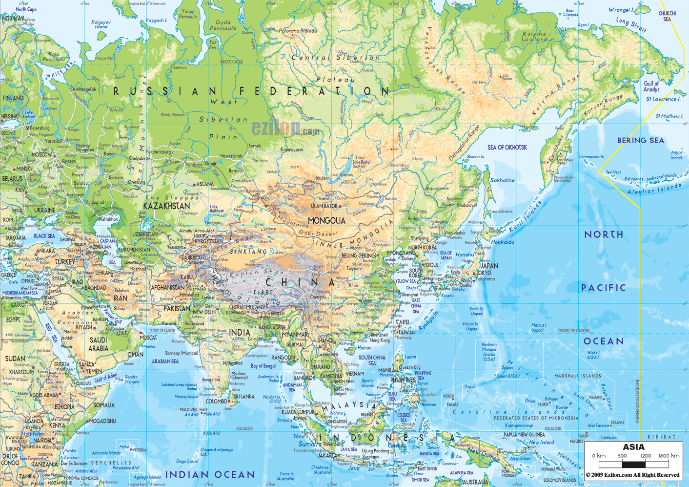 Asia Geography Map 