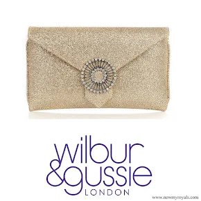 Kate Middleton carried Wilbur & Gussie-Charlie Gold Glitter Clutch