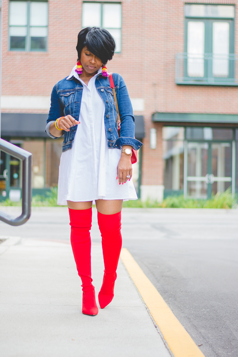 outfit ideas with red boots