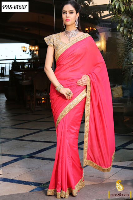 Modern style Indian women wear mirror work sarees with lowest prices