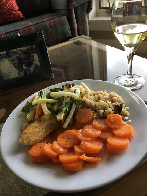 Our Healthy Eating Journey: chili lime basa, stir-fried vegetables, carrots and rice chili lime basa, stir-fried vegetables, carrots and rice