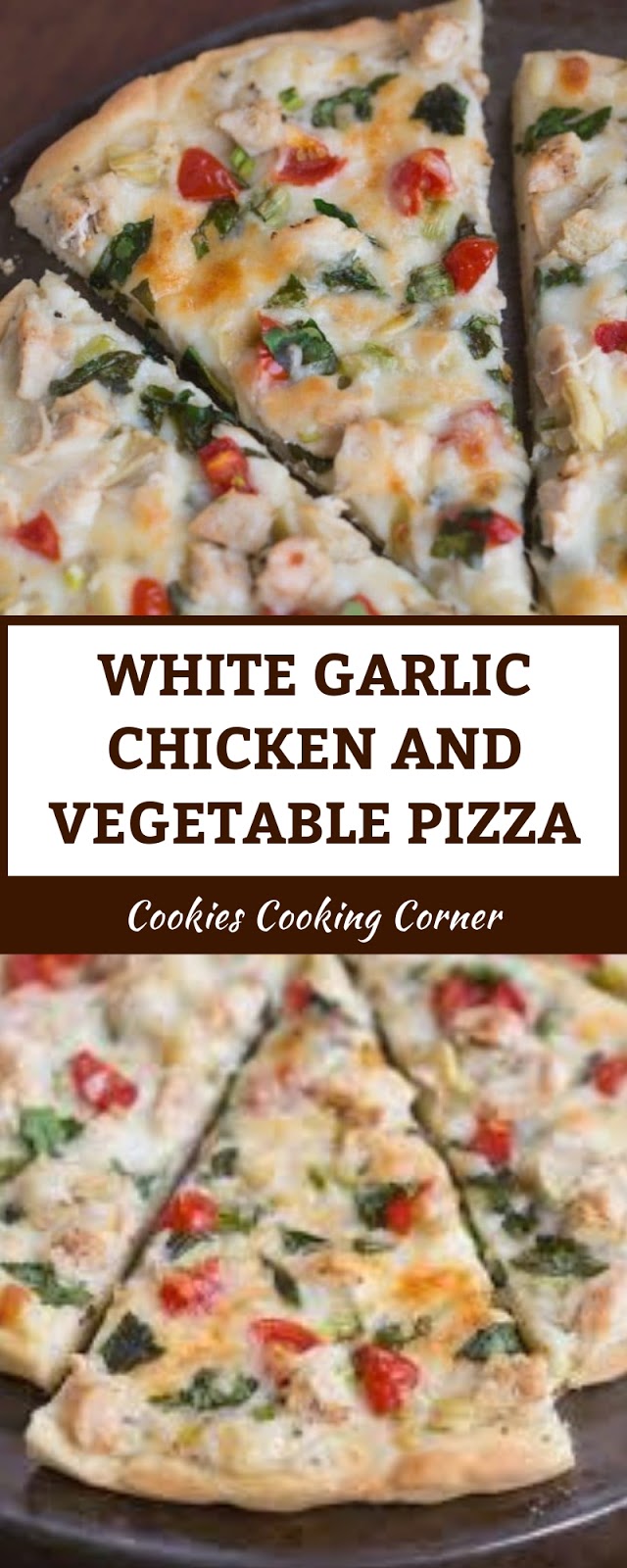 WHITE GARLIC CHICKEN AND VEGETABLE PIZZA