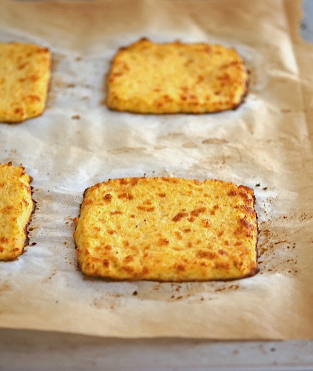 Making cauliflower crust grilled cheese