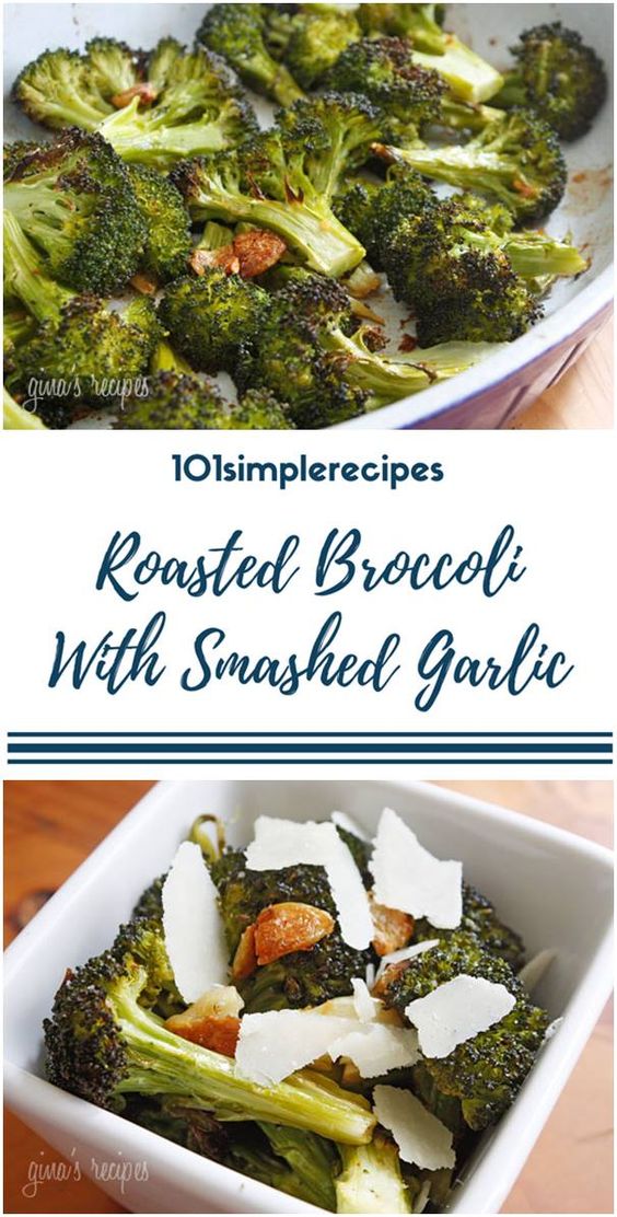 ROASTED BROCCOLI WITH SMASHED GARLIC FOOD DAILY