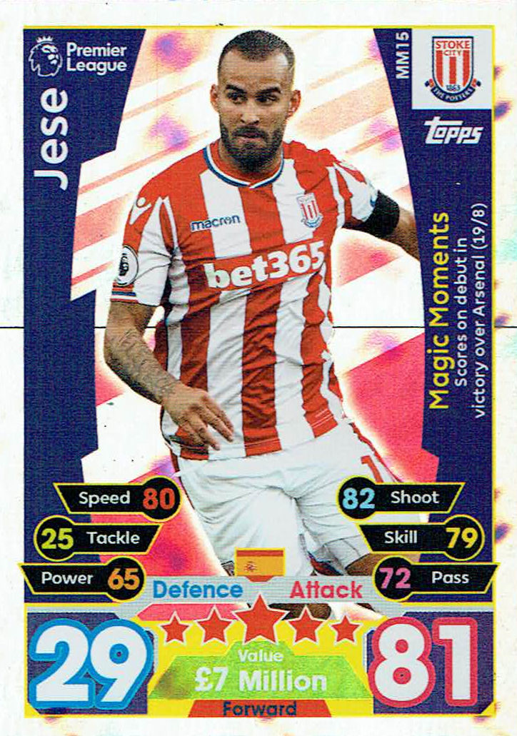 Match Attax EXTRA saison 17//18 Stoke City #UC25 Jack Butland