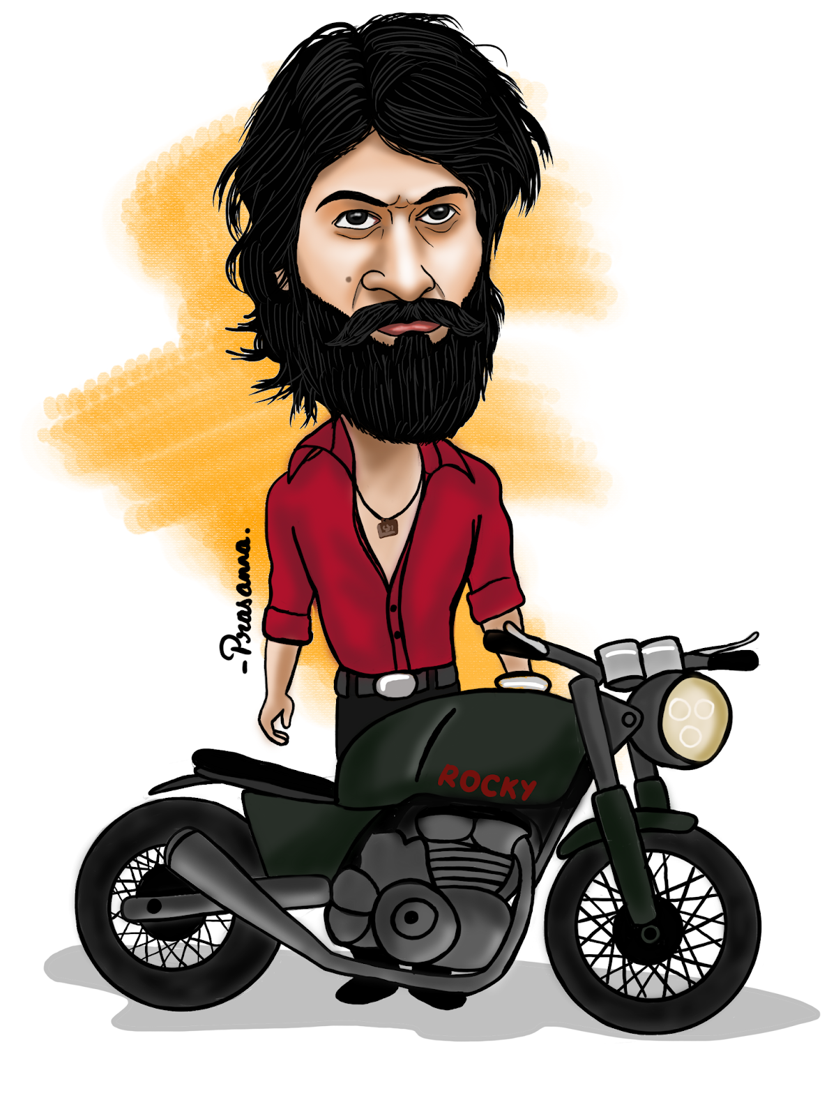 FreeSoulToons: Digital Caricature - Yash aka Rocky from KGF