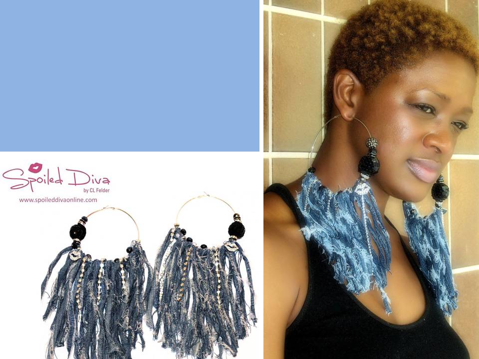Diary of a Spoiled Diva Denim Fringe Hoop Earrings And the winner is!