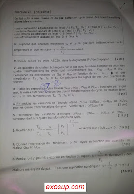 exam final thermodynamique 1 smpc s1 fsr