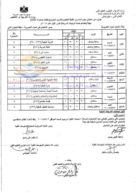 جداول امتحانات دبلوم المدارس الثانوية الفندقية 2018 ISSUU%2BPDF%2BDownloader_009