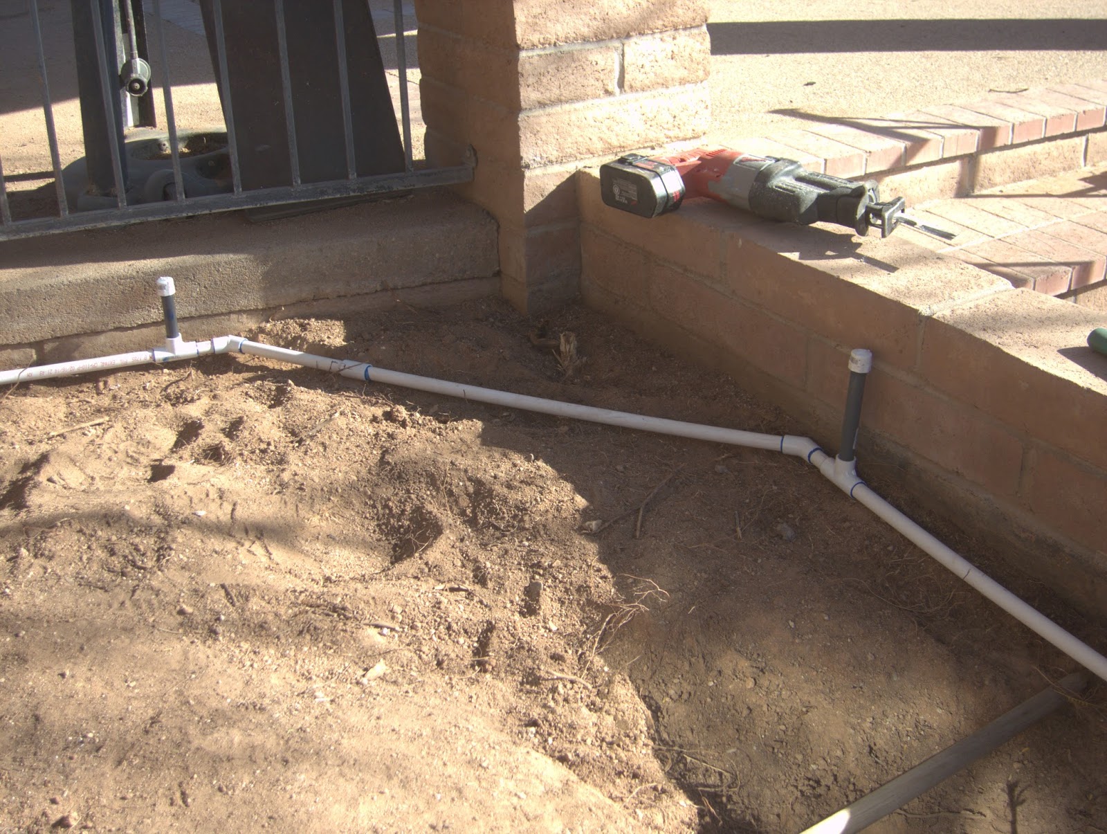 Adventures at Lazy C Kitchen Area Flower Bed Irrigation Redo