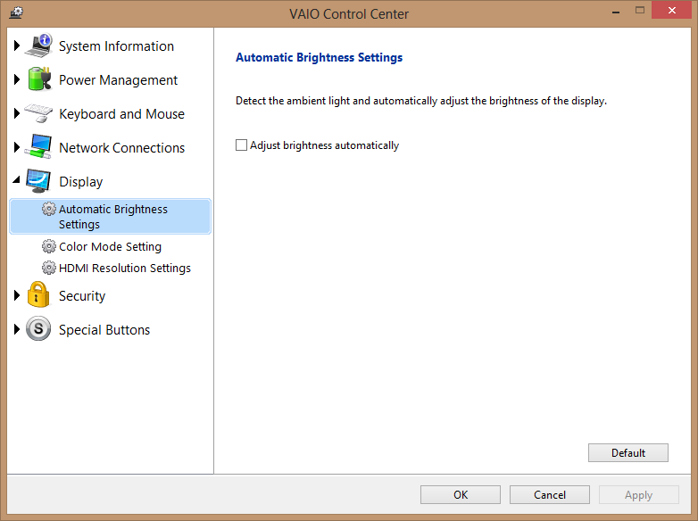 Windows Administration Sony Screen Brightness Keeps Dimming Windows 8