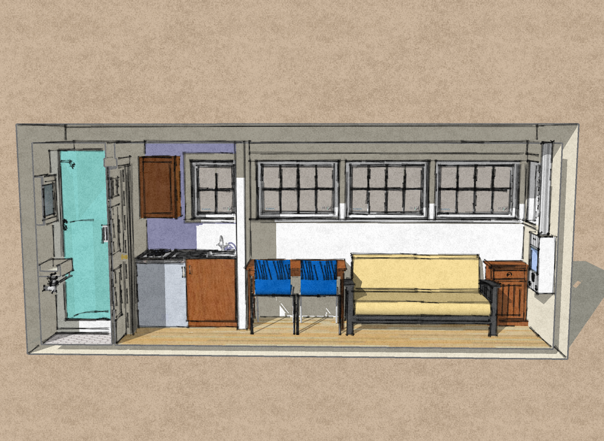 Small Scale Homes: New 8' X 20' Shipping Container Home Design