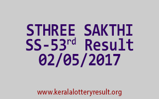 STHREE SAKTHI Lottery SS 53 Results 2-5-2017