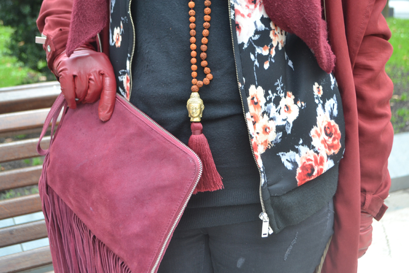 mis looks, detalles , complementos, con buena facha, bomber de flores, print