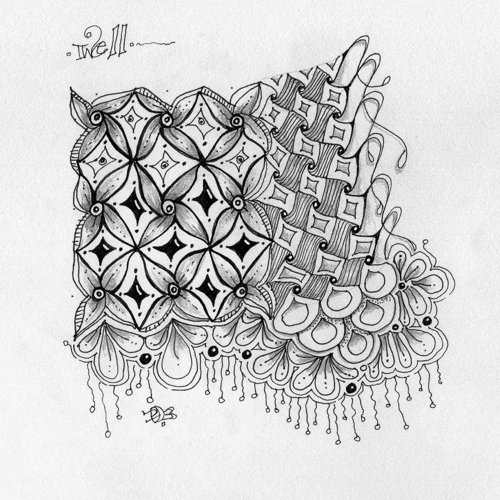 dobriendesign Catch Up on New Zentangle Well Challenge 135