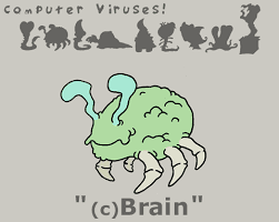 Вирус brain. Компьютерный вирус Брейн. Вирус Брайан 1986. Компьютерные вирус Браин.