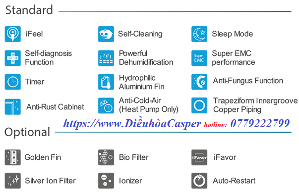 tính năng công nghệ Điều Hòa di động Casper PC-12TL22 tính năng công nghệ Điều Hòa di động Casper PC-12TL22