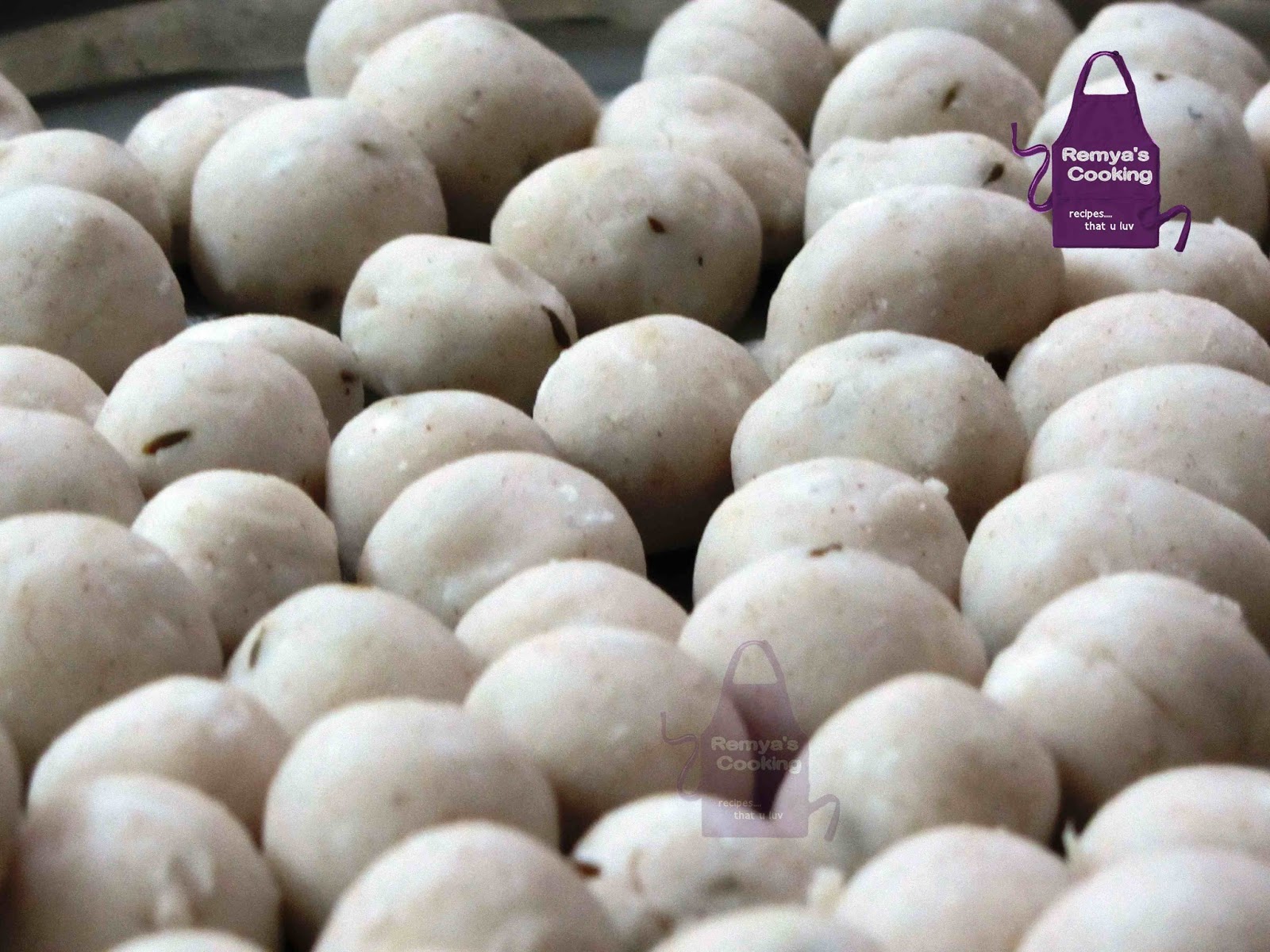 Remya's Baking Nadan Ari Pidi (Rice Flour Ball Dumplings in coconut milk)