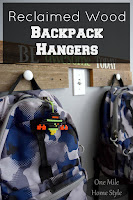 DIY Reclaimed Wood Backpack Hangers - One Mile Home Style
