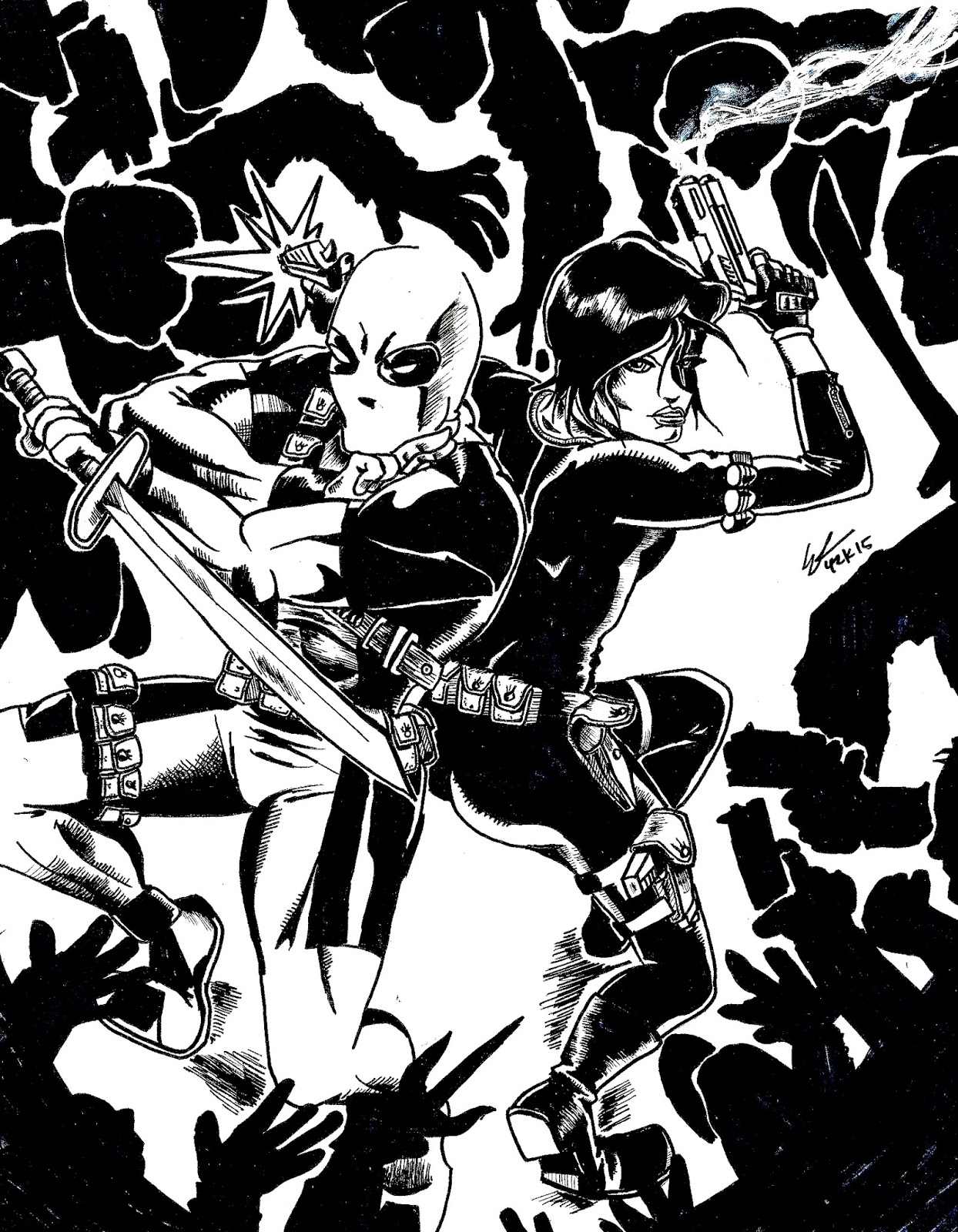 Long Beach Comic Con Commissions Deadpool And Domino