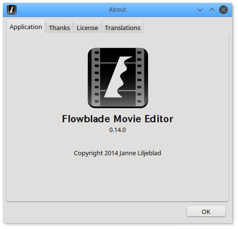 Linux用動画編集アプリケーション、Flowblande Movie Editorのバージョン