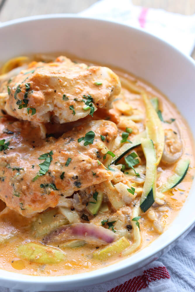 #COD IN #CREAMY #RED #ROASTED #PEPPER #SAUCE #COD IN #CREAMY #RED #ROASTED #PEPPER #SAUCE