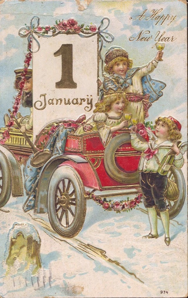 Cute and Beautiful Vintage New Year's Postcards ~ Vintage Everyday
