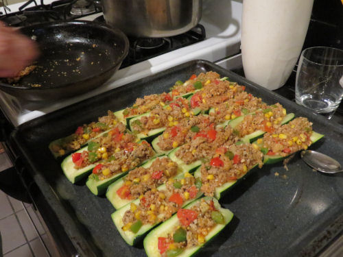 zucchini boat dinner