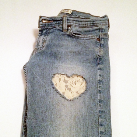 Cup of Threads: Transform Stains In Jeans Into Something Cute