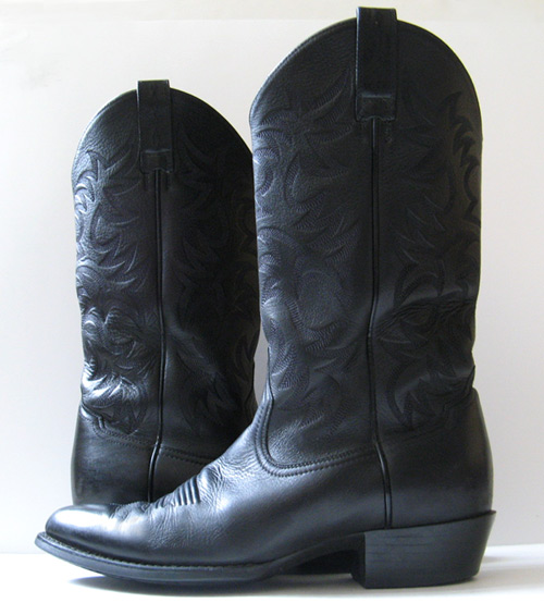 ARIAT BLACK LEATHER COWBOY BOOTS MENS SIZE 11