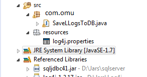 The Omkar's Page: Sending Log4j Logger Messages to Database[SQL SERVER]