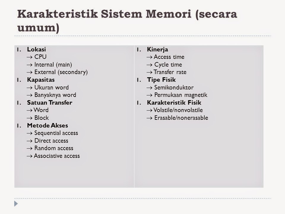 SISTEM KOMPUTER : HIRARKI DAN KARAKTERISTIK MEMORY