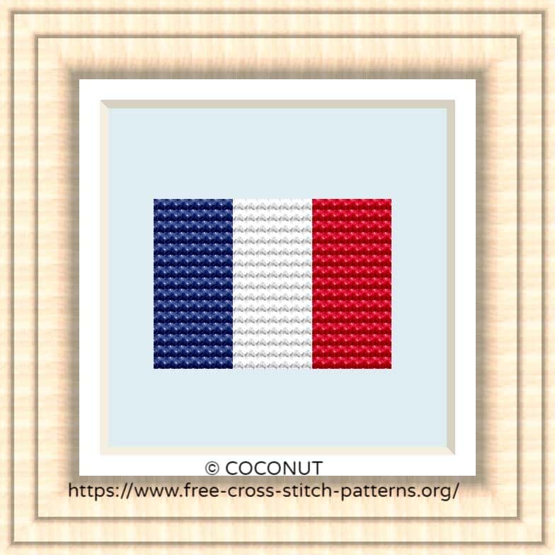 NATIONAL FLAG OF FRANCE CROSS STITCH CHART