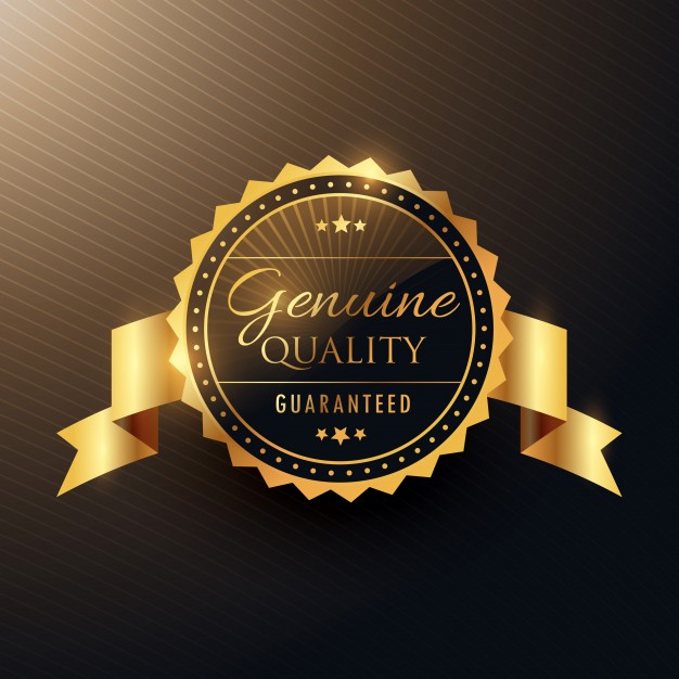 Golden label, premium quality Free Vector