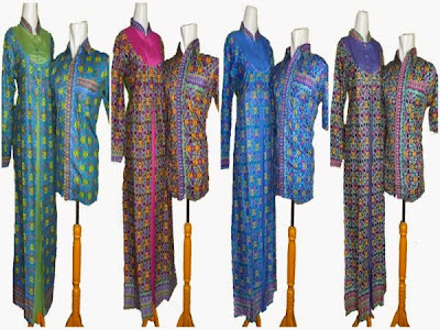 Sarimbit Gamis Songket 4 Warna model baju batik gamis couple