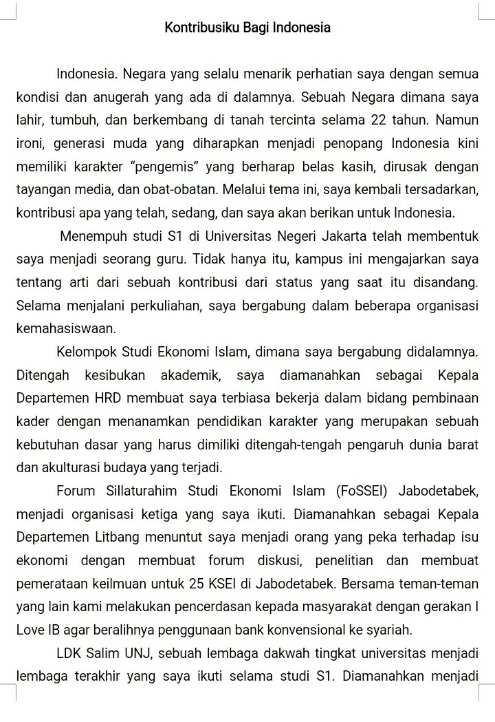 contoh essay lpdp bidang pendidikan