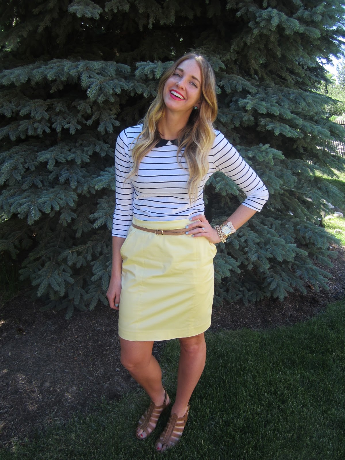 my wardrobe staples: yellow pencil skirt