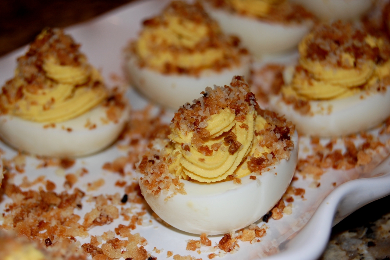 Caesar Salad Deviled Eggs Honeymoon Kitchen