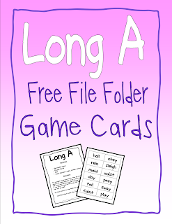 Classroom Freebies Too: Long A Free File Folder Game Cards