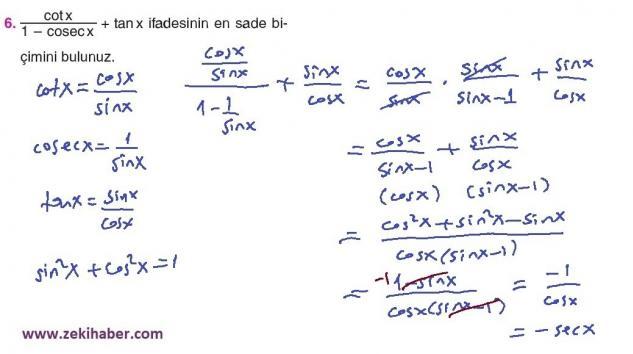 11. Sınıf Top Yayınları Matematik 79. Sayfa Cevapları 1. Ünite Değerlendirme