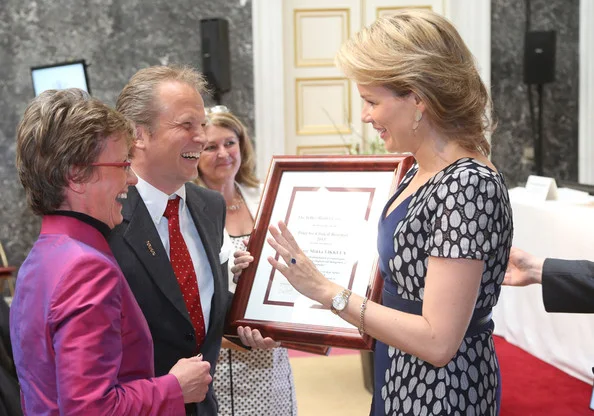 Crown Princess Mathilde attended the 'Inbev-Latour Awards de la Sante 2013' at the Palais des Academies