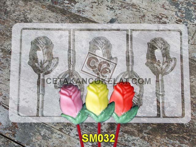 cetakan coklat cokelat SM032 SM32 mold mould lolipop bunga mawar rose #cetakancoklat