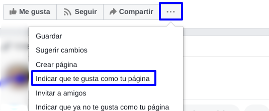 Despelgar pestaña ... para indicar que una página tegusta como página Pestaña ... en FB para la opción de "te gusta" como página