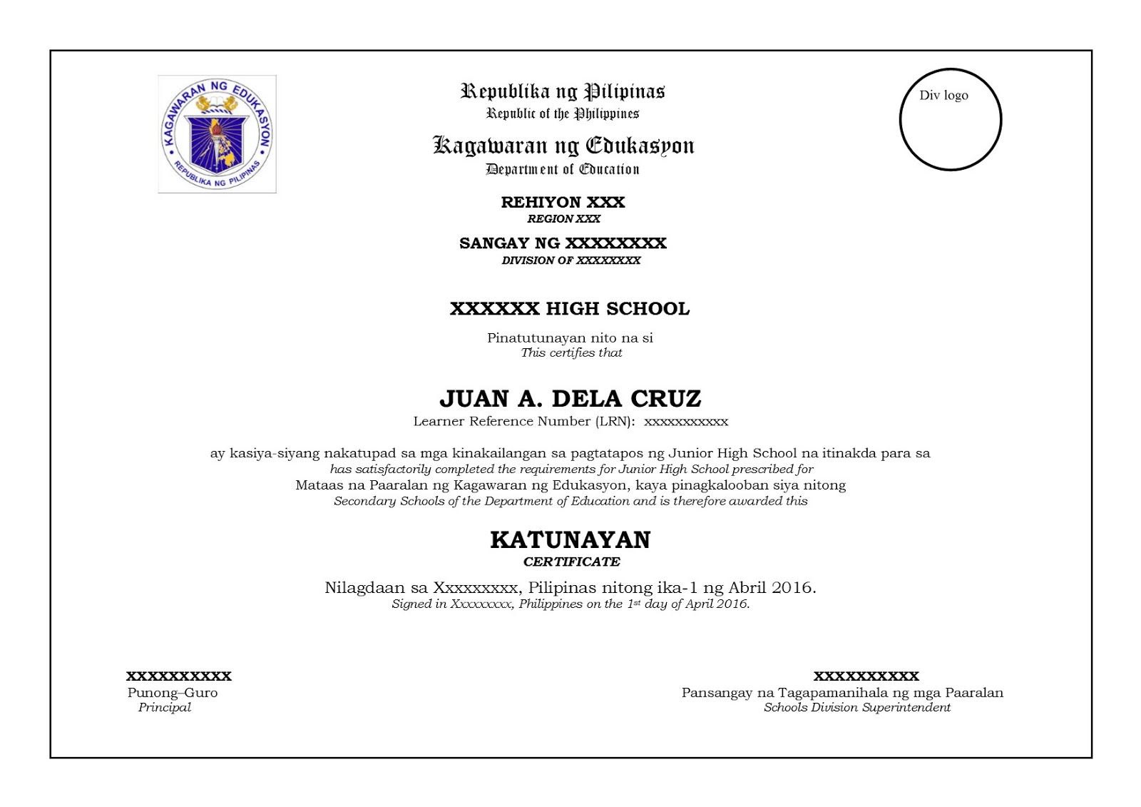 sample certificate of acceptance