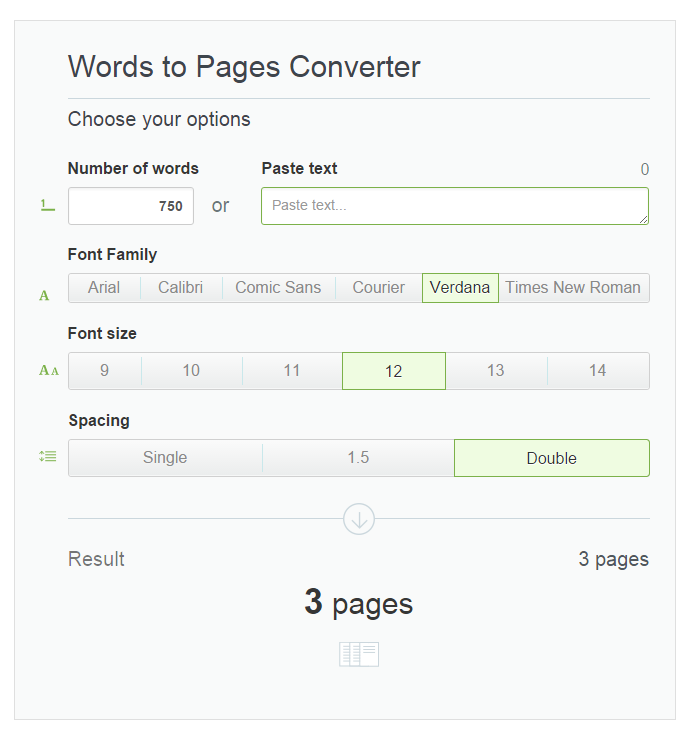 Words to Pages Converter